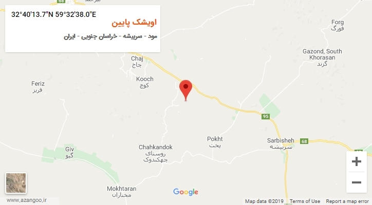 روستای اویشک پایین بر روی نقشه