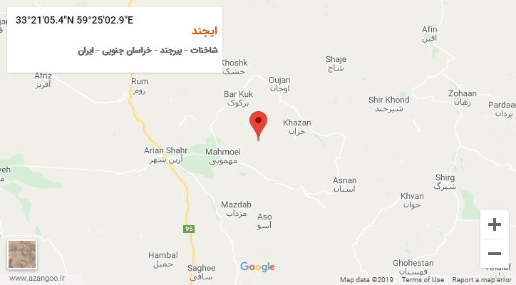 روستای ایجند بر روی نقشه