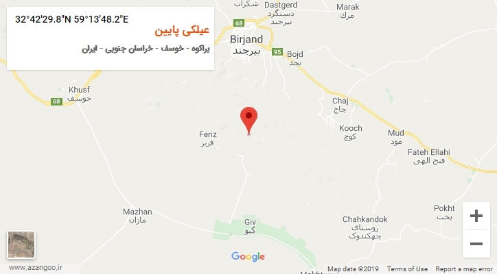 روستای عیلکی پایین بر روی نقشه