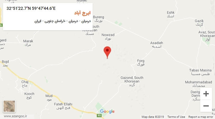 روستای ایرج آباد بر روی نقشه