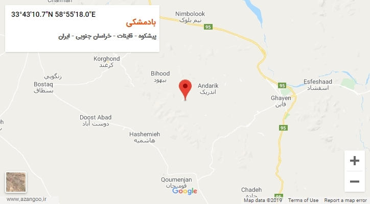 روستای بادمشکی بر روی نقشه