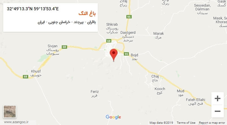 روستای باغ النگ بر روی نقشه