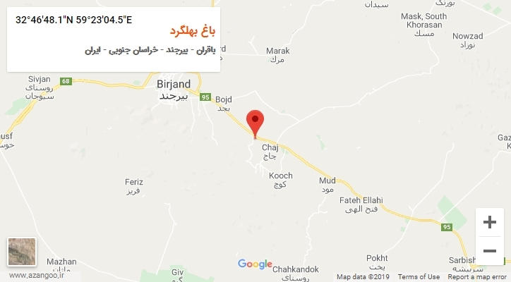 روستای باغ بهلگرد بر روی نقشه