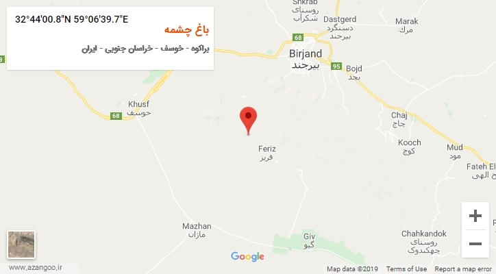 روستای باغ چشمه بر روی نقشه
