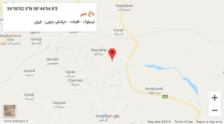 روستای باغ میر بر روی نقشه