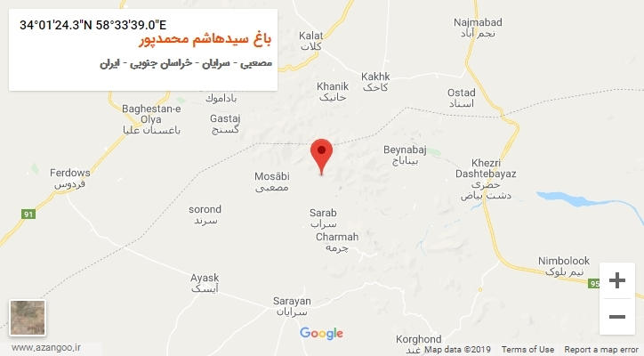 روستای باغ سیدهاشم محمدپور بر روی نقشه