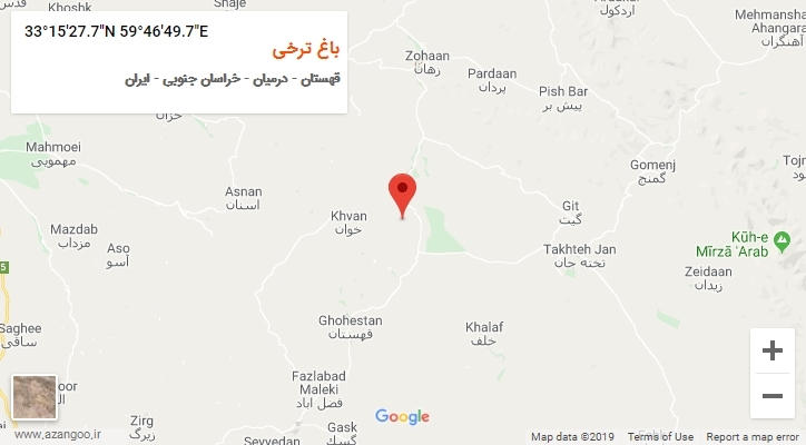 روستای باغ ترخی بر روی نقشه