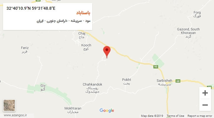 روستای باسناباد بر روی نقشه