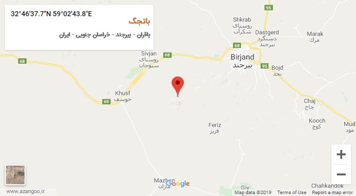 روستای باتجگ بر روی نقشه