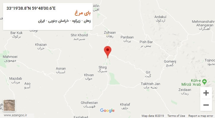روستای بای مرغ بر روی نقشه