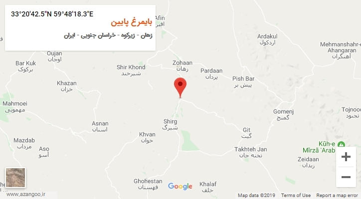 روستای بایمرغ پایین بر روی نقشه