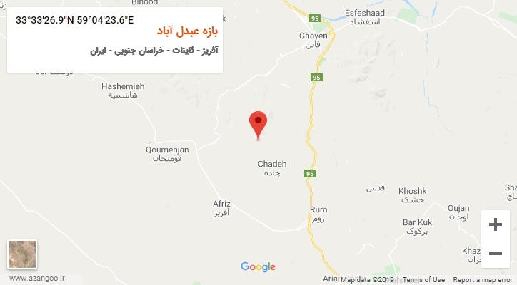 روستای بازه عبدل آباد بر روی نقشه