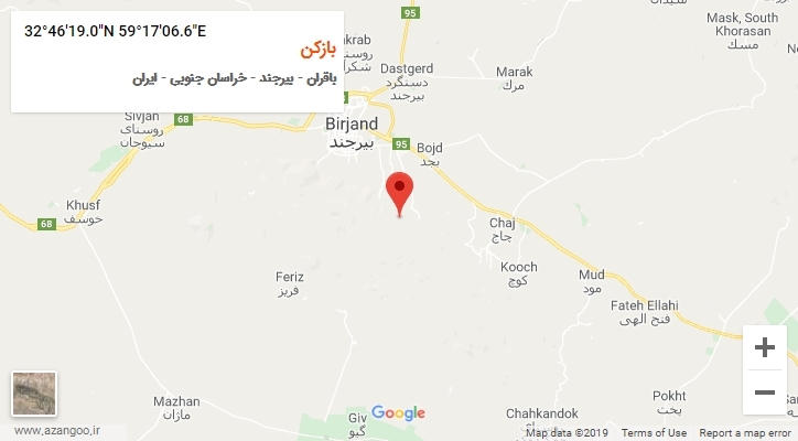 روستای بازکن بر روی نقشه
