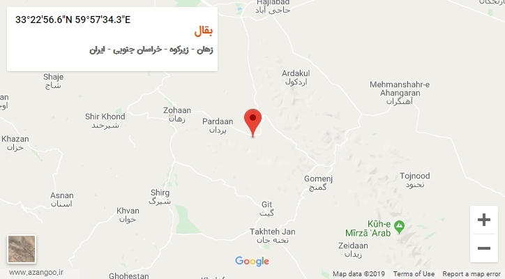 روستای بقال بر روی نقشه