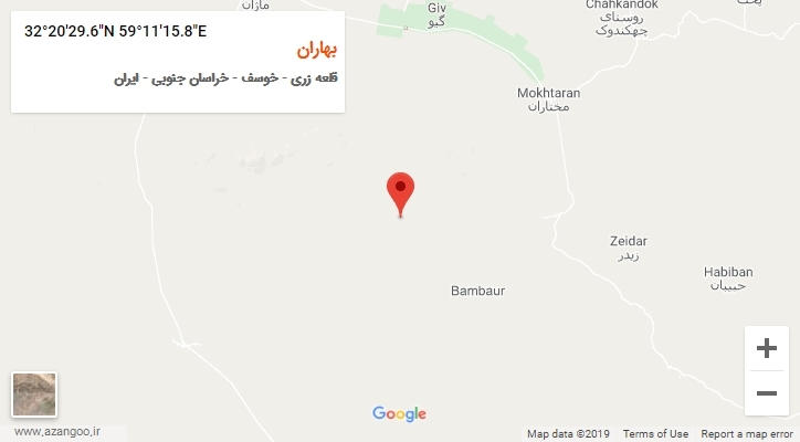 روستای بهاران بر روی نقشه
