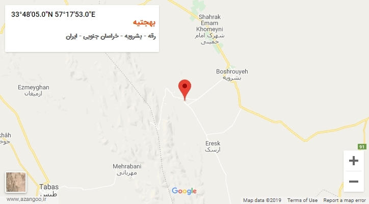 روستای بهجتیه بر روی نقشه