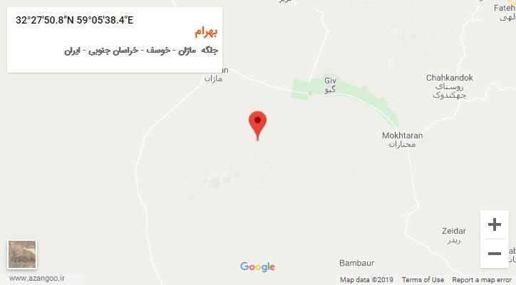 روستای بهرام بر روی نقشه