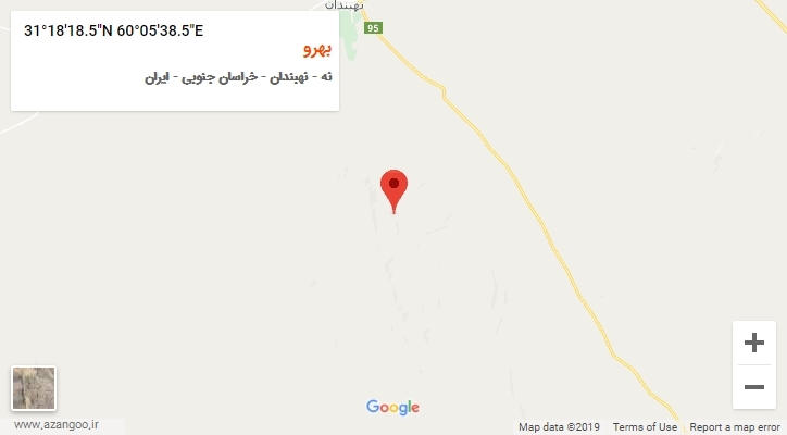 روستای بهرو بر روی نقشه