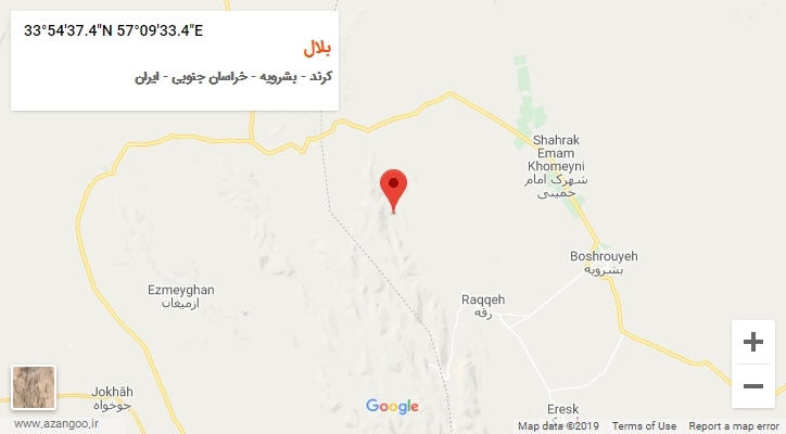 روستای بلال بر روی نقشه