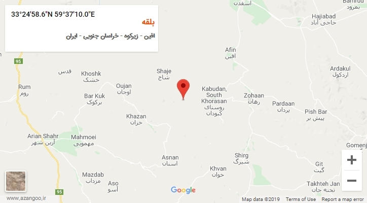 روستای بلقه بر روی نقشه