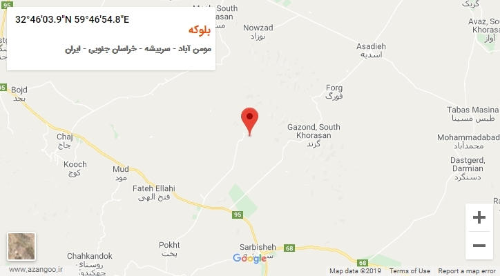 روستای بلوکه بر روی نقشه