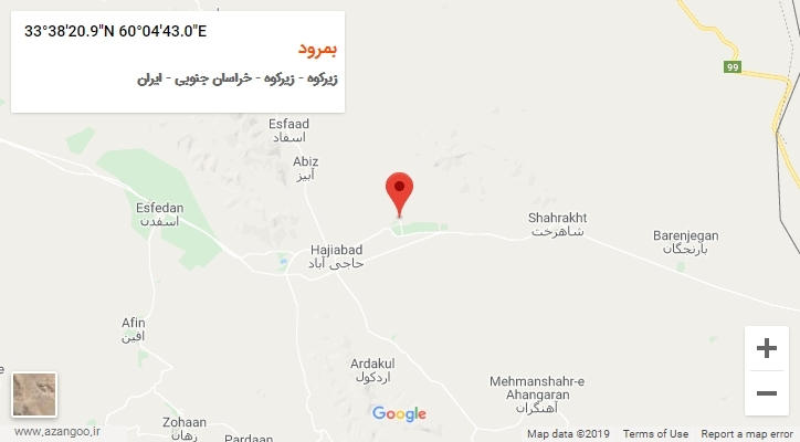 روستای بمرود بر روی نقشه