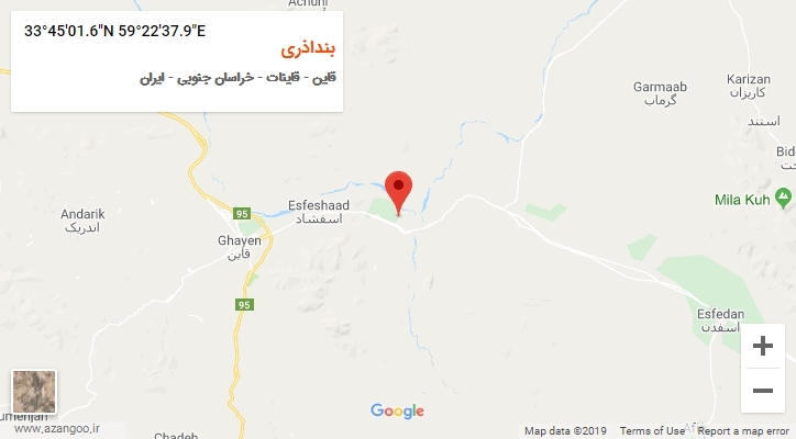 روستای بنداذری بر روی نقشه