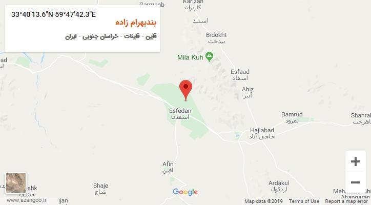 روستای بندبهرام زاده بر روی نقشه