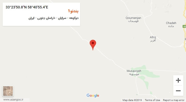 روستای بندنو1 بر روی نقشه