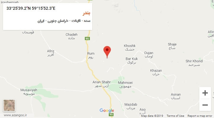 روستای بندر بر روی نقشه