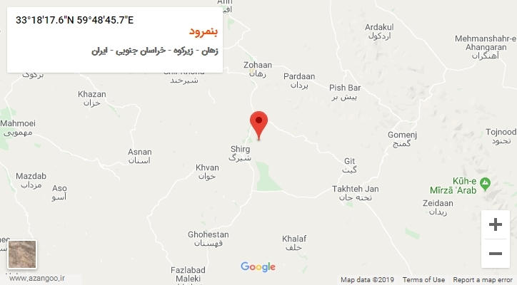 روستای بنمرود بر روی نقشه
