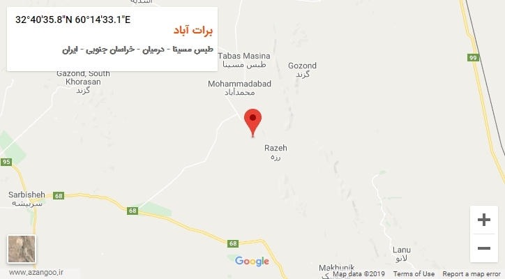 روستای برات آباد بر روی نقشه