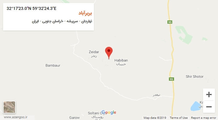 روستای بربرآباد بر روی نقشه