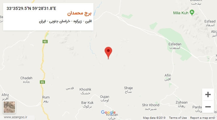 روستای برج محمدان بر روی نقشه