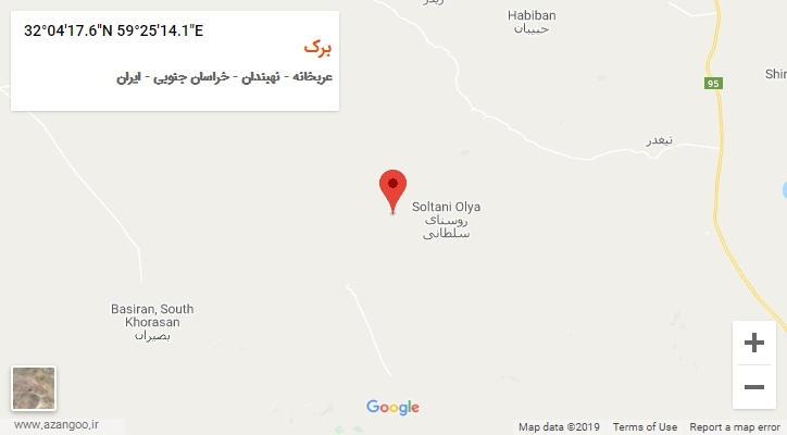 روستای برک بر روی نقشه
