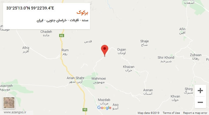 روستای برکوک بر روی نقشه