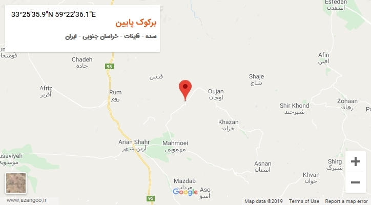 روستای برکوک پایین بر روی نقشه
