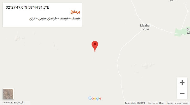 روستای برمنج بر روی نقشه