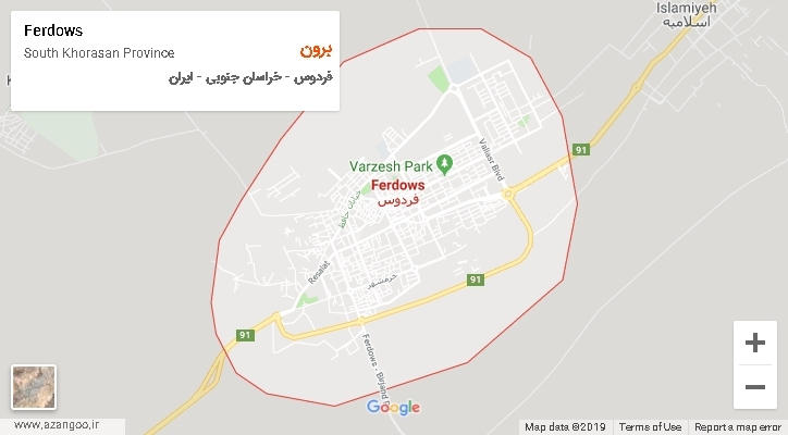 دهستان برون بر روی نقشه