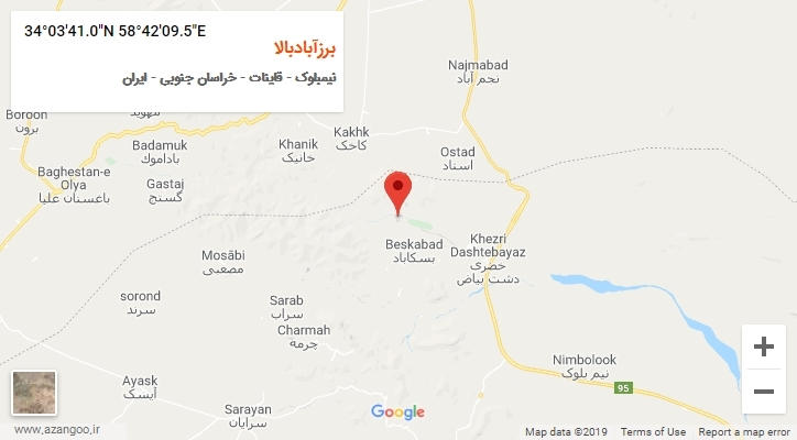 روستای برزآبادبالا بر روی نقشه