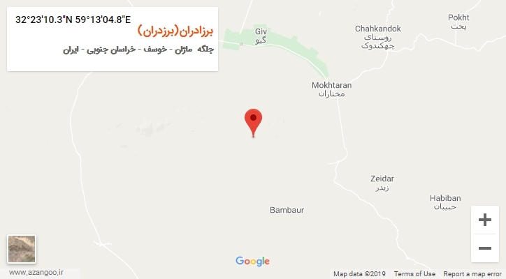 روستای برزادران(برزدران) بر روی نقشه