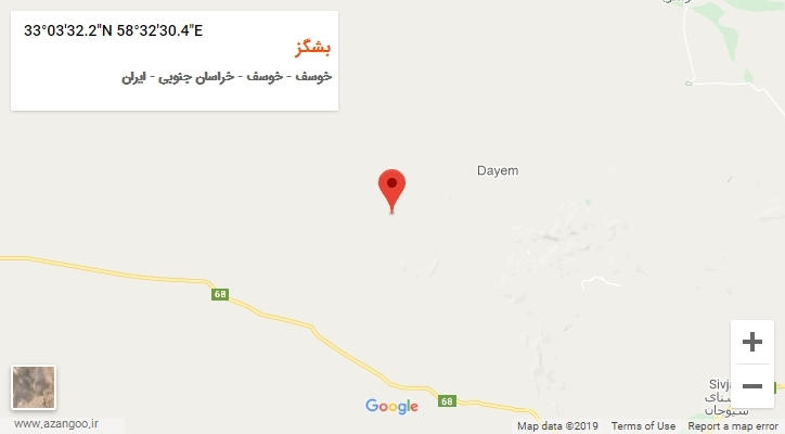 روستای بشگز بر روی نقشه