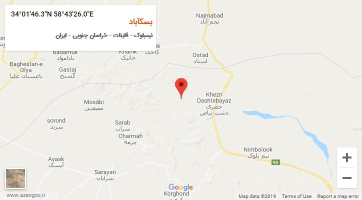 روستای بسکآباد بر روی نقشه