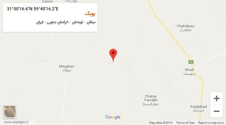 روستای بوبک بر روی نقشه