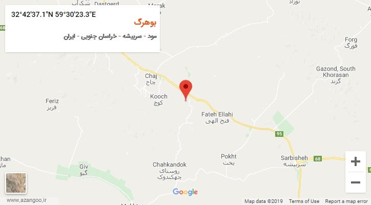 روستای بوهرگ بر روی نقشه