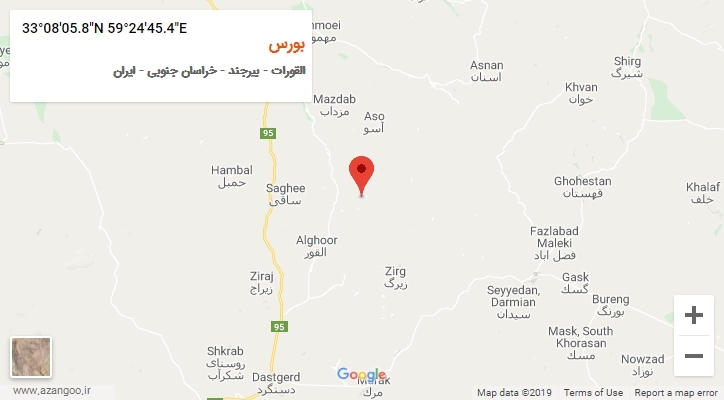 روستای بورس بر روی نقشه