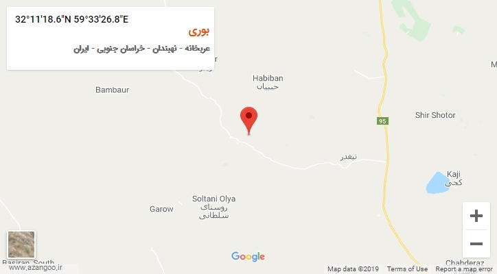روستای بوری بر روی نقشه