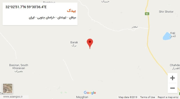 روستای بیدک بر روی نقشه