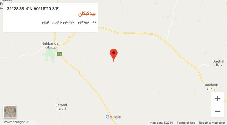 روستای بیدکبکان بر روی نقشه