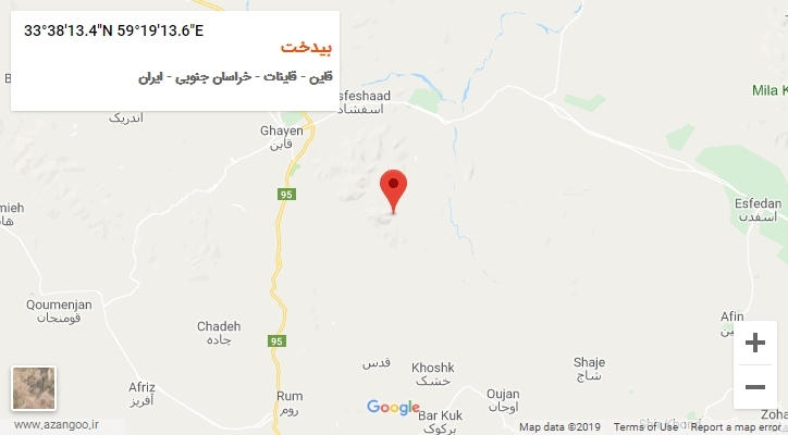 روستای بیدخت بر روی نقشه